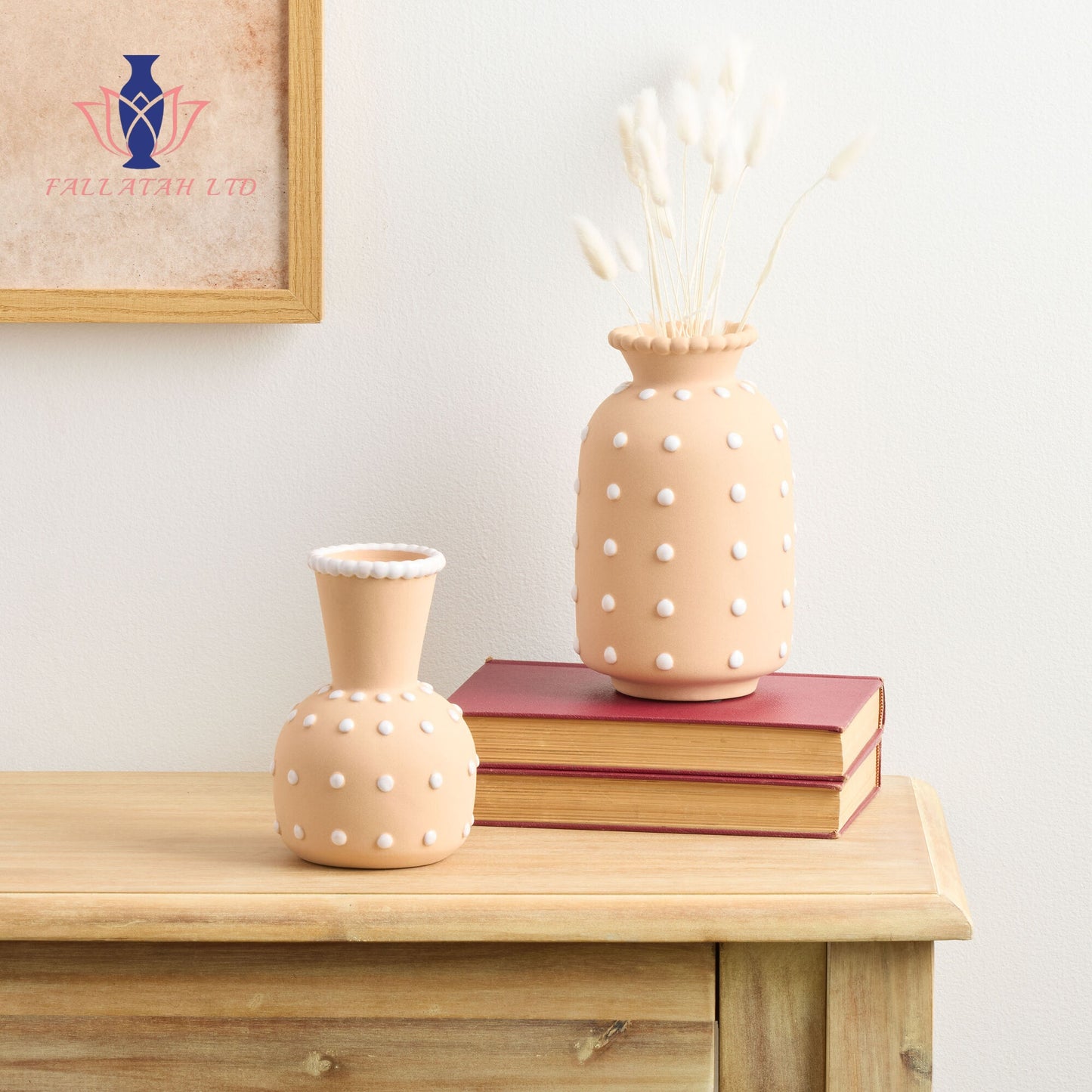 Terracotta Ceramic Hobnail Bulb Vase