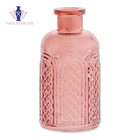 Pressed Glass Lattice Bud Vase