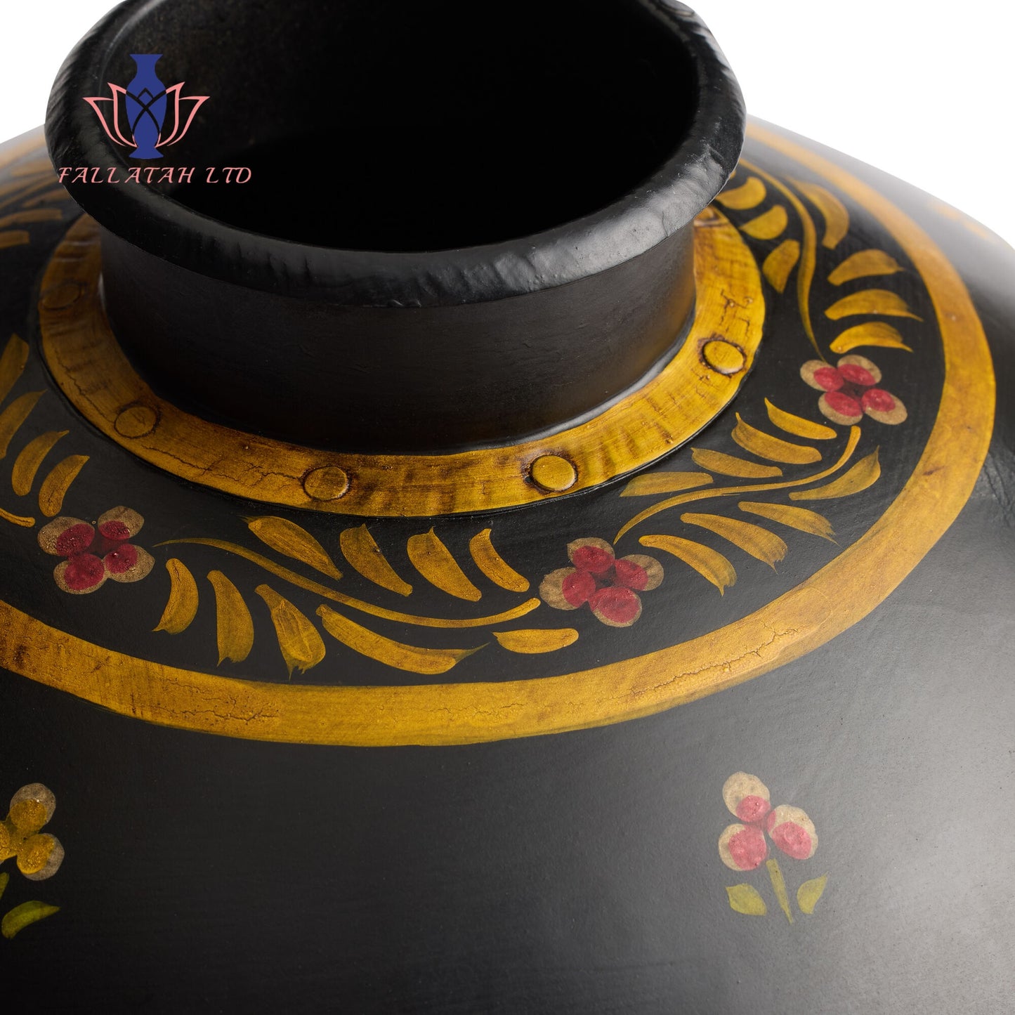 CRAFT Black Hand Painted Authentic Found Iron Vase