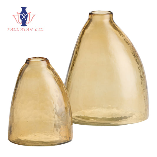 Brown Glass Asymmetrical Vase